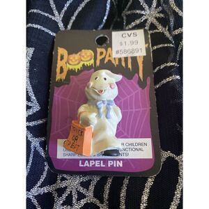 Halloween Vintage 1997 CVS Boo Party HALLOWEEN LAPELPIN 586891 Ghost Friendly